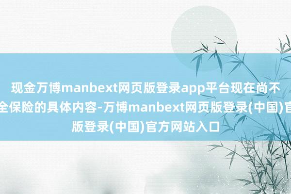 现金万博manbext网页版登录app平台现在尚不了了这一安全保险的具体内容-万博manbext网页版登录(中国)官方网站入口